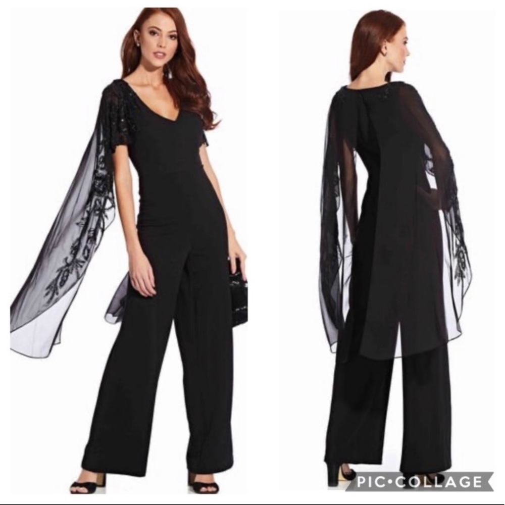 Adrianna Papell wide leg v- Neck jumpsuit